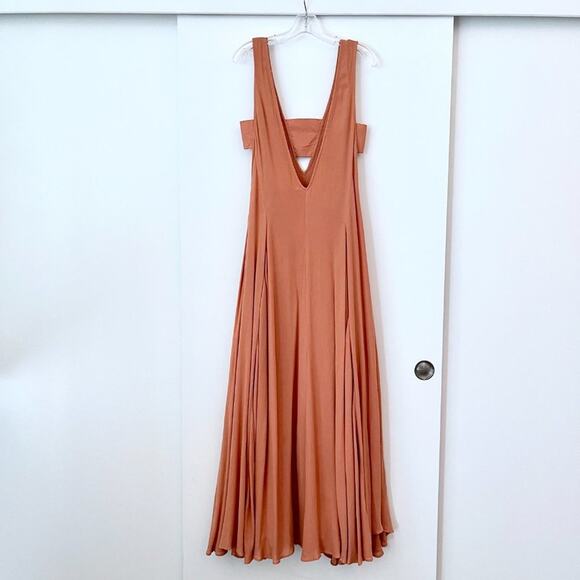 Mara Hoffman V-Neck Maxi Dress Cutout 2015 Spring RTW Peach Terracotta - Picture 3 of 12